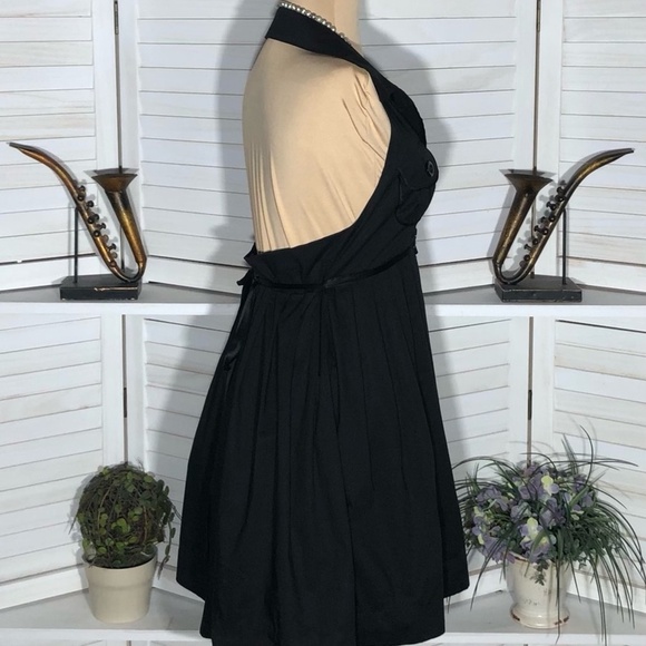 Bebe Halter Mini Dress Black Backless Fit and Flare Medium - Picture 3 of 10